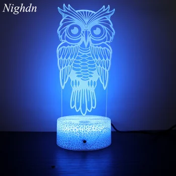 Ночной светильник Nighdn Owl, сенсорный, 7 цветов, меняющий цвет, USB Настольная лампа, Светодиодный ночник, Домашний декор для комнаты, Креативные подарочные игрушки для детей