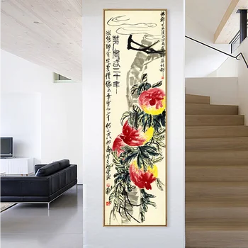 Qi Baishi роспись цветов и птиц аэрографом высокой четкости, художественная репродукция, декоративная роспись, рисовая бумага для дома, винтажная темпера