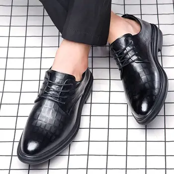 Мужская повседневная кожаная обувь на шнуровке, Модная мужская повседневная обувь для вождения, высококачественная кожаная обувь люксового бренда
