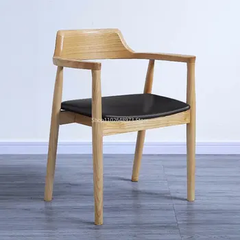 Эргономичные Кожаные обеденные стулья с подвижным деревянным акцентом, складной Трон, Обеденные стулья Дизайнерской мебели для дома Nordic Sedie Da Pranzo