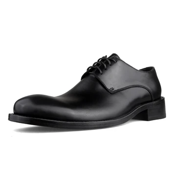 Новое поступление, модельные туфли из натуральной кожи, свадебные туфли с круглым носком для мужчин, модные деловые туфли черного цвета на шнуровке