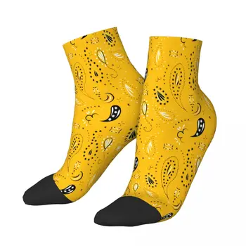 Желтые носки до щиколоток Paisley Babylon Water Drop Мужские Женские Осенние чулки Harajuku