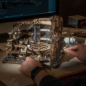 Взрослая декомпрессионная игрушка ночной город механический трек деревянная головоломка DIY 3D трехмерная головоломка креативная игрушка в подарок vd37