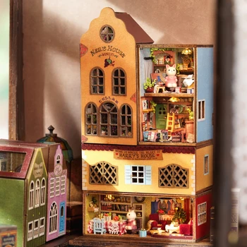 Мини-деревянный кукольный домик своими руками с мебелью, легкий кукольный дом, миниатюрные предметы Casa, дом для детей, девочка, мальчик, игрушки, подарки на день рождения