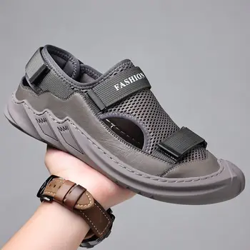 2023 Новые сандалии Мужские большого размера на мягкой подошве 2022 Летние Новые тапочки Baotou Дышащая пляжная обувь Уличная Повседневная обувь сандалии