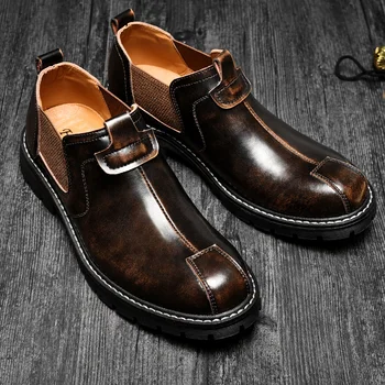 Мужская повседневная обувь роскошного бренда, Новая модная деловая официальная обувь, Высококачественная Износостойкая дизайнерская мужская обувь Оксфорд ручной работы