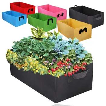 1 шт. Садовые квадратные Тканевые сумки для выращивания с ручками, Грядка для посадки растений во дворе, балкон, Цветочный горшок, Контейнер для овощей