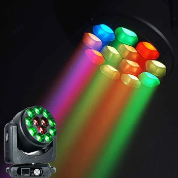 12X40 Вт, разноцветные RGBW LED Zoom, окрашенные в моющийся цвет, движущиеся головные фонари для ди-джея, Дискотеки, сцены, театра, кино, клуба, бара