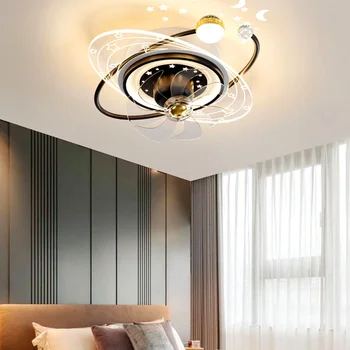 Люстры в скандинавском стиле для спальни, светодиодный потолочный вентилятор, подвесной светильник, потолочные вентиляторы в ресторане с дистанционным управлением