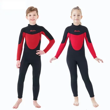 Детский гидрокостюм для серфинга из неопрена длиной 3 мм, водолазный костюм для мальчиков, термальный купальник для девочек, плотный купальник, детские гидрокостюмы