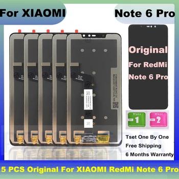 Оптовая Продажа, 5 шт. Оригинального ЖК-дисплея Для Xiaomi Redmi Note 6 Pro, Замена Экрана ЖК-дисплея Для Redmi Note 6 Pro, ЖК-дисплей