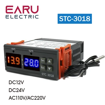 STC-3018 Двойной Цифровой Регулятор Температуры С Двумя Релейными Выходами DC12V DC 24V AC220V Терморегулятор Термостат С Нагревателем Охладитель