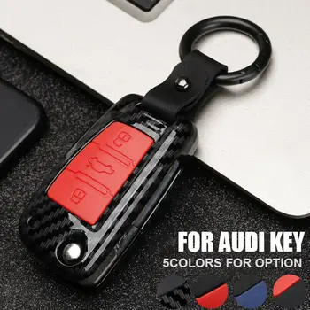 Чехол Для Ключей от Автомобиля в виде Углеродного Волокна, Чехол-сумка с Брелоком для Ключей AUDI A1 A3 A4 S4 A6 A7 A8, Чехлы для Ключей от Дома