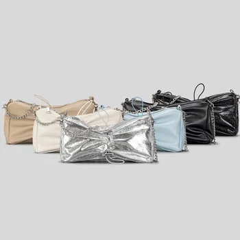 2023 Новая женская сумка на шнурке с лазерными складками, модная женская сумка для подмышек, сумки для танцевальных вечеринок и кошельки Feminina