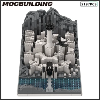 MOC Building Blocks Микромодель Средневековый замок В горах DIY Bricks Рождественский подарок Коллекция подарков на День рождения