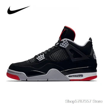 Nike Air Jordan 4 Мужская Баскетбольная обувь в стиле Ретро, Оригинальные кроссовки Jordan С Высоким Берцем, Баскетбольная обувь Для Мужчин и Женщин 308497-06