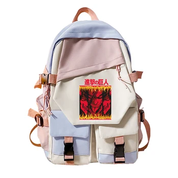Аниме-Сумка Attack on Titan Harajuku Eren Jaeger Bookbag Для Студентов Колледжа, Школьные Сумки Большой емкости, Комический Рюкзак для Ноутбука для девочек