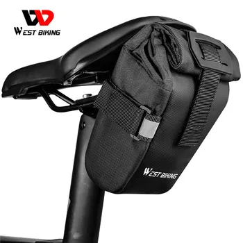 Велосипедная сумка WEST BIKING, регулируемая непромокаемая светоотражающая велосипедная седельная сумка, портативная сумка для шоссейного велосипеда MTB, аксессуары для велосипеда