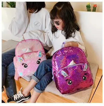 Блестящий женский рюкзак с пайетками, милая сумка с ушками на два плеча, лучший подарок для девочек, рюкзаки с побрякушками, дорожный рюкзак с блестками для девочек