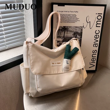 Холщовая женская сумка MUDUO 2023, роскошная Эко-сумка, Корейская сумка-шоппер, сумка через плечо, сумка-мессенджер, сумки, Женская сумка-слинг для книг