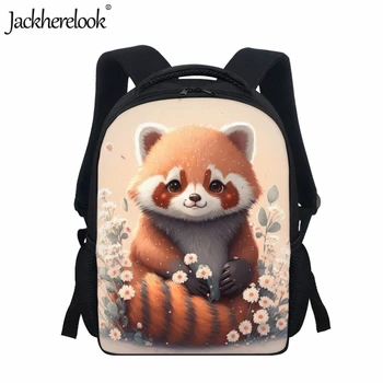 Школьная сумка Jackherelook с принтом красной панды из мультфильма для детей, практичные сумки для книг, рюкзак для путешествий для детей из детского сада, Mochila