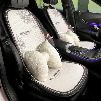 Новое поступление, Летние четырехсезонные универсальные чехлы для автомобильных сидений с мультяшным цветком и 3D дышащей сеткой, украшения интерьера автомобиля