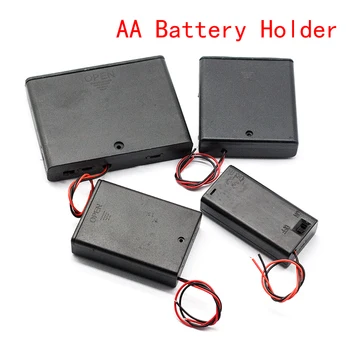 2/3/4-слотный батарейный отсек типа АА 1,5 В/3 В/4,5 В/6 В Батарейный отсек типа АА Футляр для хранения с выключателем