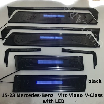 Аксессуары Для Mercedes Benz V Class V260 Vito Metris Led Накладка На Порог, Накладка На Педаль, Защита Входа, 2014-2023 Защита Автомобиля