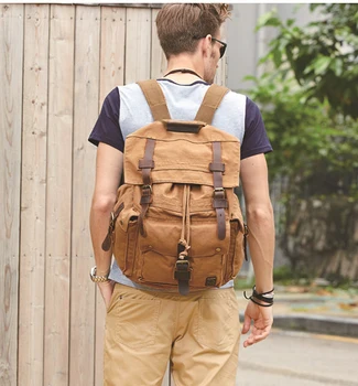 Модные винтажные холщовые водонепроницаемые рюкзаки большой емкости, мужские и женские сумки, походные студенческие повседневные рюкзаки для путешествий, походный рюкзак