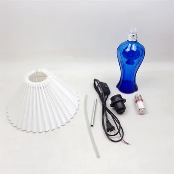 Новинка E27, плиссированный абажур настольной лампы, креативный домашний декор настольной лампы из пустой винной бутылки для прикроватной тумбочки в спальне, комплект для самостоятельного освещения