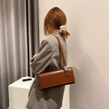 Роскошные женские сумки через плечо, дизайнерская сумка из искусственной кожи, женский кошелек 2023, модная повседневная однотонная сумка с клапаном подмышками