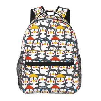Рюкзак Happy Penguins для девочек, дорожный рюкзак для мальчиков, рюкзаки для подростков
