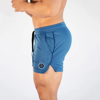 Muscleguys Фитнес Мужские Спортивные шорты Сетчатые быстросохнущие дышащие шорты для тренажерных залов мужские Короткие брюки для фитнеса, пляжные толстовки для бега трусцой