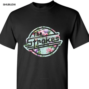 Новая мужская модная футболка с коротким рукавом, мужская футболка The Strokes с цветочным рисунком рок-группы, белая / Gv191, размер L, пальто, одежда, топы