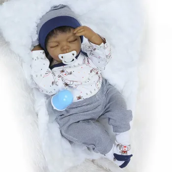 NPKCOLLECTION 2017 новый 22-дюймовый силиконовый винил soft touch reborn baby реалистичный новорожденный ребенок, спящий сладкий ребенок