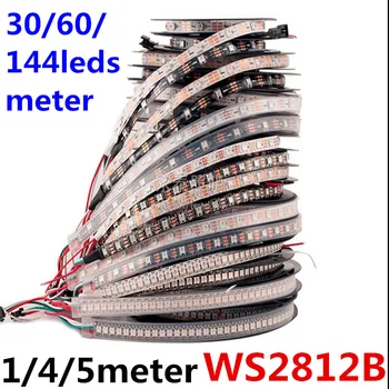 DC5V 1 м/4 м/5 м WS2812b WIFI TUYA Smart led pixel strip, черно-белая печатная плата, 30/60/144 светодиода/m IC; WS2812B/M, IP30/IP65/IP67