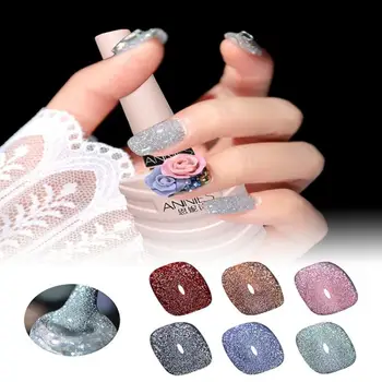 12 Цветов 10 мл Гель-лака для ногтей с бриллиантовым блеском, клей для ногтей Vernis, Полупостоянный гель для ногтей, Отмачивающийся светодиодный УФ-гель для маникюра
