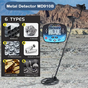 MD910B Профессиональный металлоискатель золота Высокопроизводительный Подземный охотник за сокровищами MD910B ЖК-дисплей Супер стабильный режим