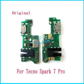 Оригинал для Tecno Spark 7 Pro USB-порт для зарядки зарядного устройства, разъем для док-станции, гибкий кабель