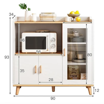 Многослойные Деревянные кухонные шкафы Простая кухонная мебель Современный настенный буфет для гостиной Скандинавский бытовой шкаф для хранения