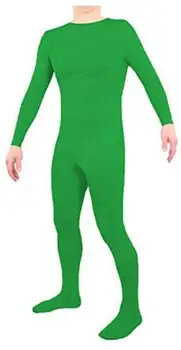 Унисекс, зеленый костюм Зентай из спандекса, танцевальная одежда, комбинезон, боди, трико без капюшона и рук