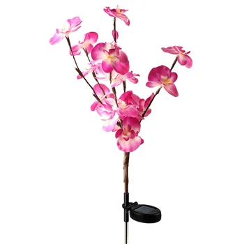Лампа с солнечной орхидеей, украшение двора, лампа с имитацией ветки орхидеи, имитация цветочной травы, умные лампочки мощностью 100 Вт