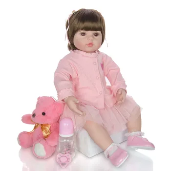60 см, Возрожденный Малыш, популярная Милая Девочка, Куколка, Мягкое обнимающее Тело, Высококачественные Игрушки-куклы ручной работы, Рождественский Подарок