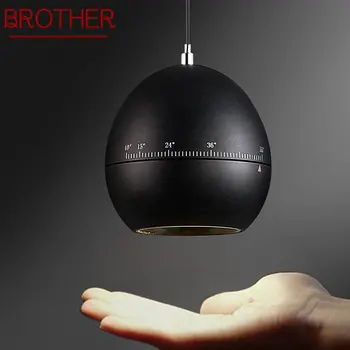 Современный черный подвесной светильник BROTHER с регулируемым фокусным расстоянием, креативный дизайн, Прикроватный подвесной светильник для домашней спальни