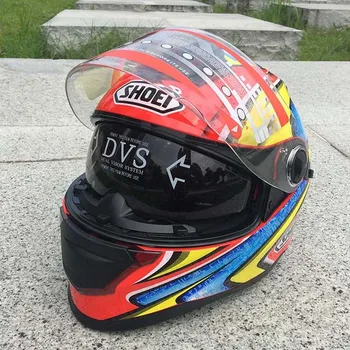 2019 Защитные Двойные очки Полнолицевые шлемы Мотоциклетный шлем с внутренним солнцезащитным козырьком Гоночный шлем Capacete