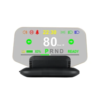 Автомобильный HUD-дисплей со светодиодной подсветкой, GPS-датчик скорости, проектор на лобовое стекло, сигнализация о превышении скорости, напоминание об усталости при вождении, модель 3