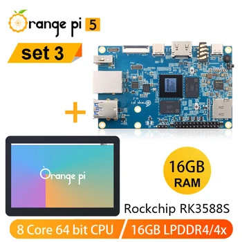 Orange Pi 5 16 ГБ Оперативной Памяти + 10,1-дюймовый Сенсорный Экран Одноплатный Компьютер RK3588S Поддерживает 8K Video Orange Pi5 Development Board