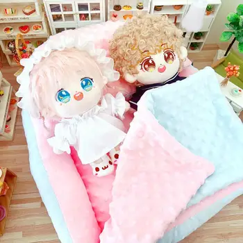 20 см хлопчатобумажная кукла Двуспальная кровать общего назначения 20 см кукла-звезда кукольная Кровать продукт комплект одеял из 3 частей аксессуары для кукол