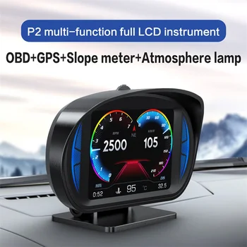 Автомобильная двойная система HUD OBD2 GPS HUD, цифровой спидометр с головным дисплеем, сигнализация о превышении скорости, предупреждение об усталости водителя