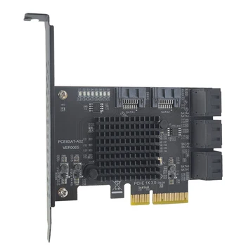 Карта расширения PCIE PCI-E От 4X до 8 Портов GEN3 SSD Riser Card SATA 3,0 Адаптер Жесткого Диска Контроллер Концентратор Множитель для Корпуса Компьютера 2U